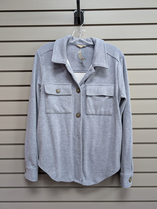 Women's Women Size S Mystree Light Blue Fleece Shacket