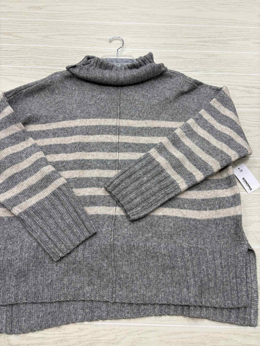 Women Size XL Gray Sonoma Stripe NWT Sweater