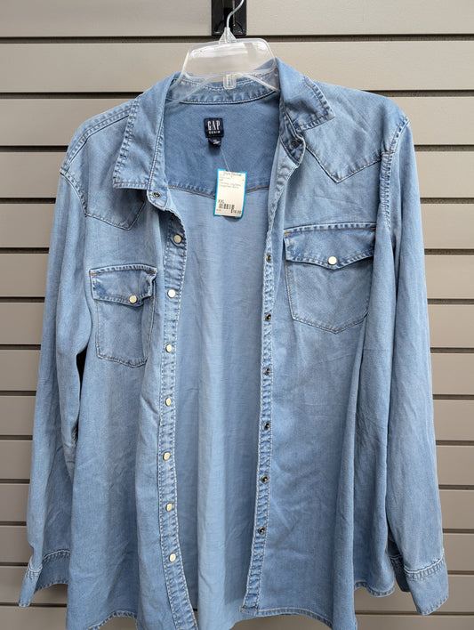 Women Size XXL GAP Chambray Long Sleeve Button Down