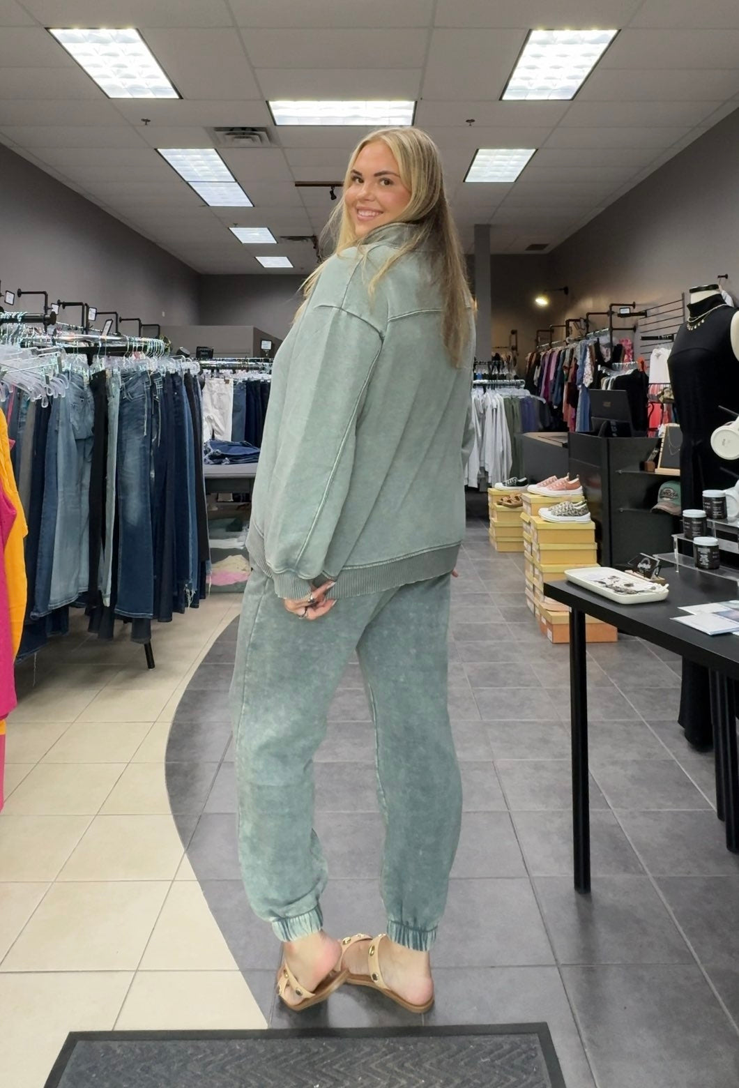 Ash Jade Acid Wash Sweatpant