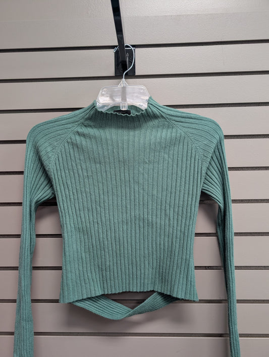 Women's Women Size S/M Sage Debut Ribbed Mock Neck Long Sleeve Shirt