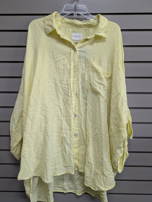 Women's Women Size XL Yellow American Eagle Long Sleeve Shirt