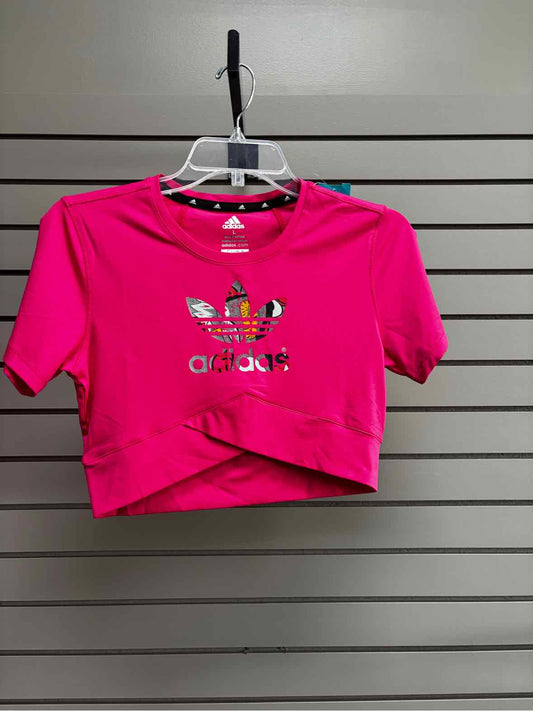 Girl's Child Size L Adidas Pink Scoop Short Sleeve Shirt