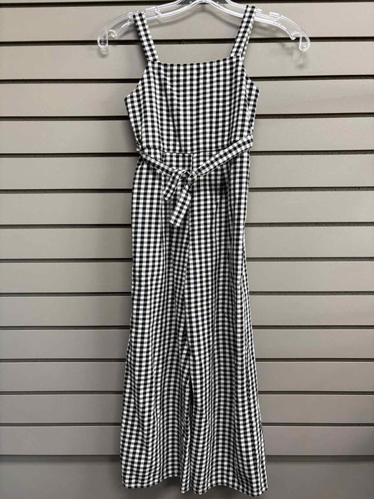 Girl's Child Size 7 Blue Rain Black Plaid Tank Dress