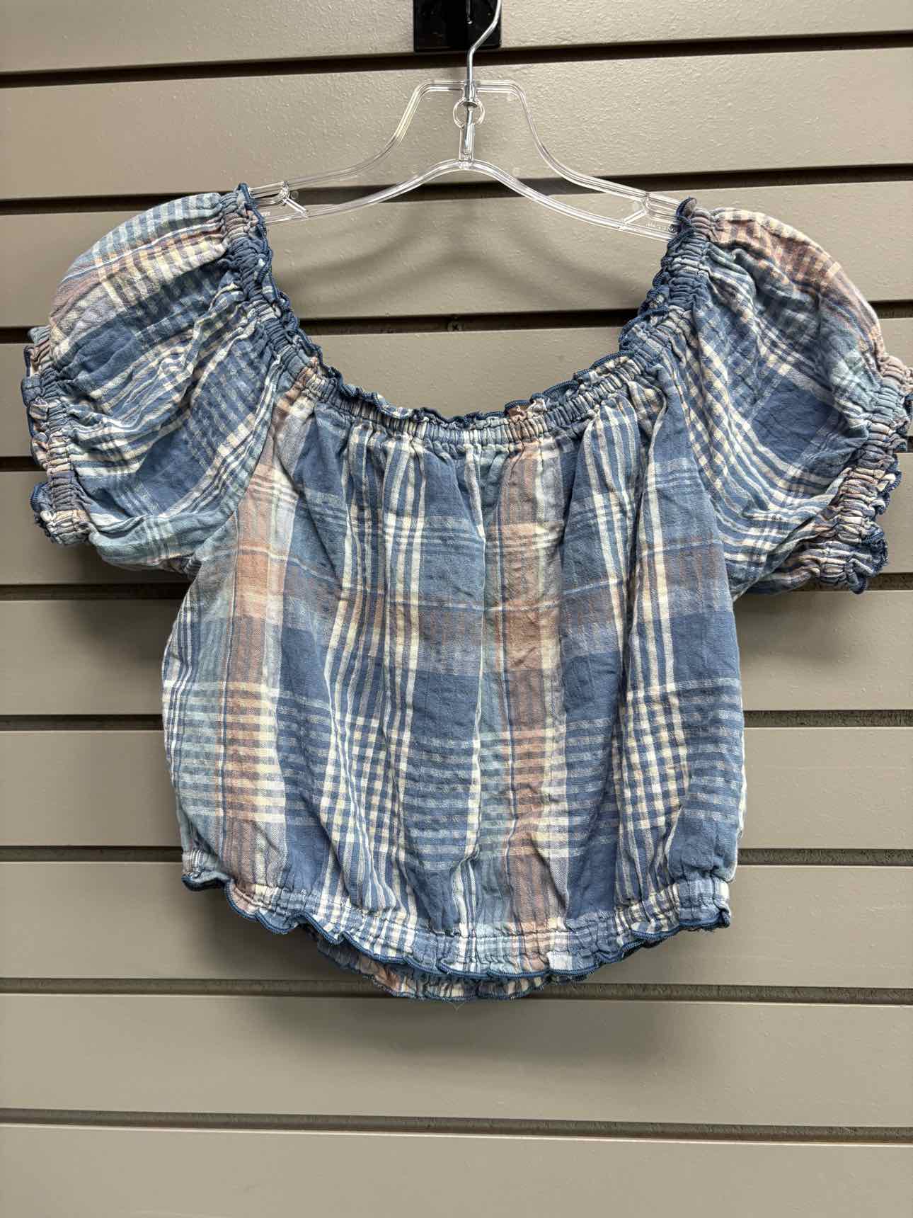 Women's Women Size XS Blue American Eagle Paisley Short Sleeve Shirt